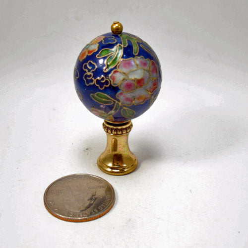 Lamp Finial Cloisonne Blue and Pink