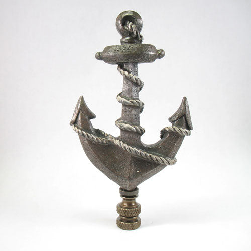 Lamp Finial: Resin Nautical Anchor, Large – LampFinials.com