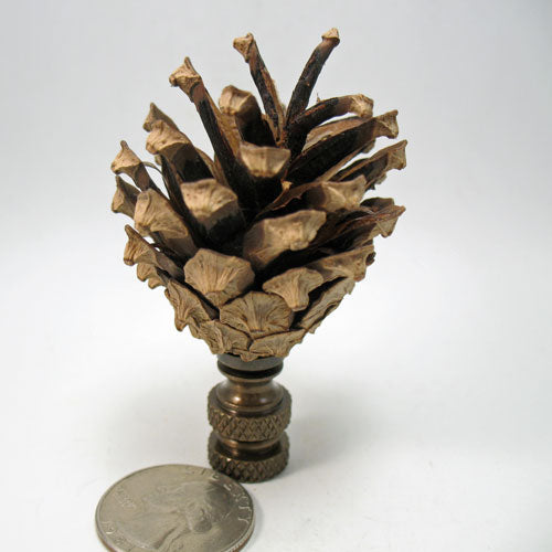 Lamp Finial Real Pinecone