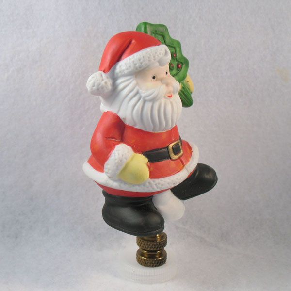 Lamp Finial: Ceramic Santa