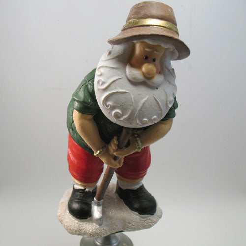 Lamp Finial Golfer Santa