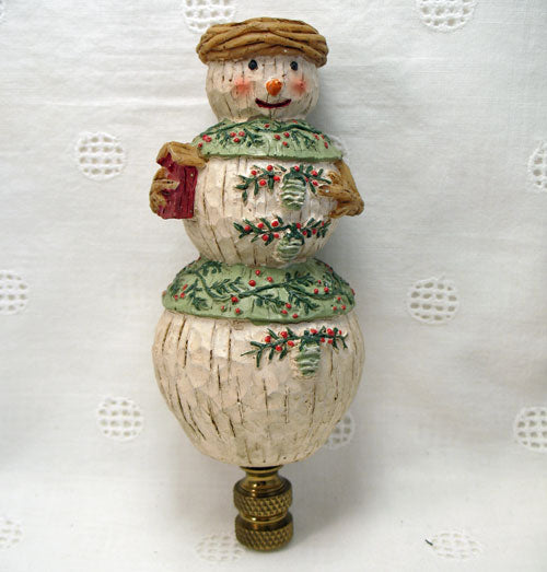 Snowman Lamp Finial Resin