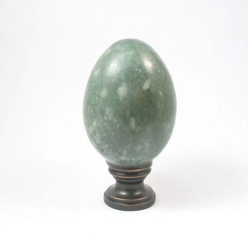 Lamp Finial:  Green Stone Marble Egg