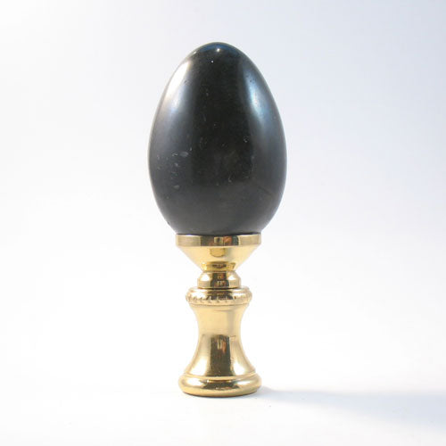 Lamp Finial:  Black Stone Egg