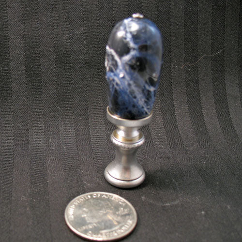 Lapis Blue Stone Oval Lamp Finial