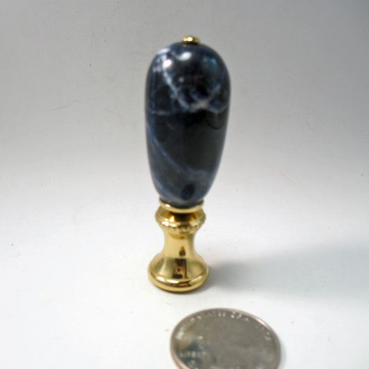 Lamp Finial Navy Blue Stone