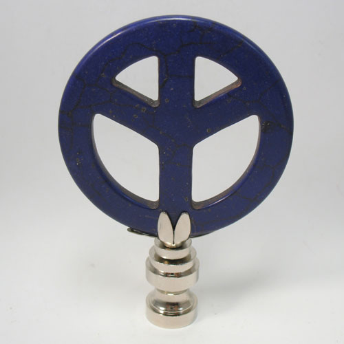 Lamp Finial Purple Stone Peace Sign