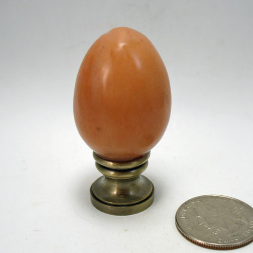 Lamp Finial Peachy Pink Natural Stone Egg