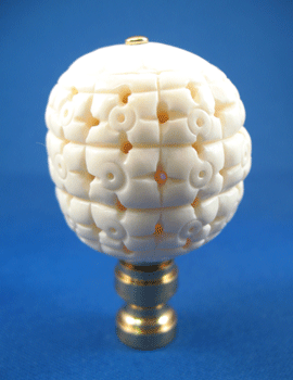 Finial:  Lg. Carved Bone Ball. 2 1/2" overall