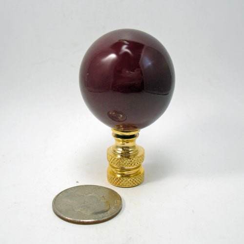 Lamp Finial  Deep Maroon Ceramic Ball