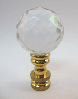 Finial:  Rainbow AB Glass Ball.  2 1/8" overall