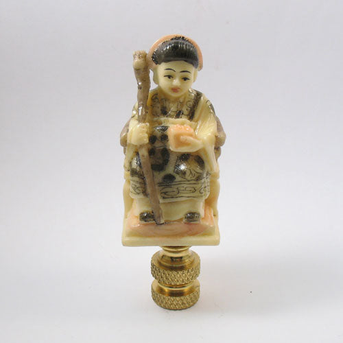 Lamp Finial:  Faux Ivory Asian Figure