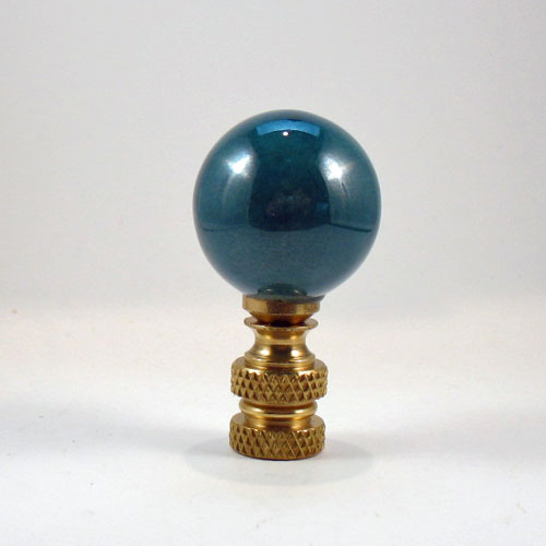 Lamp Finial Dark Green Ceramic Sphere Ball