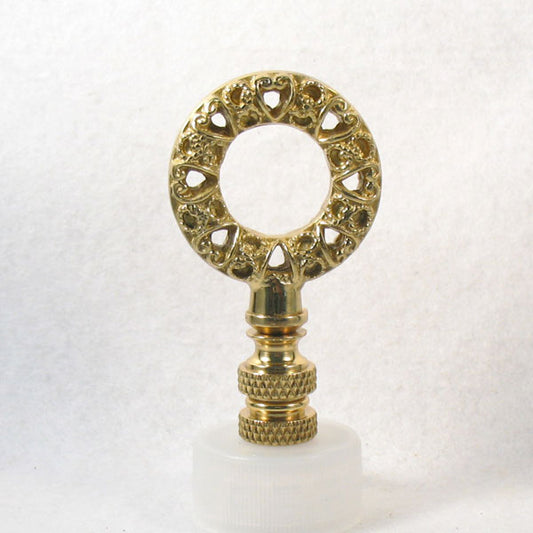 Lamp Finial, Small Brass Wreath