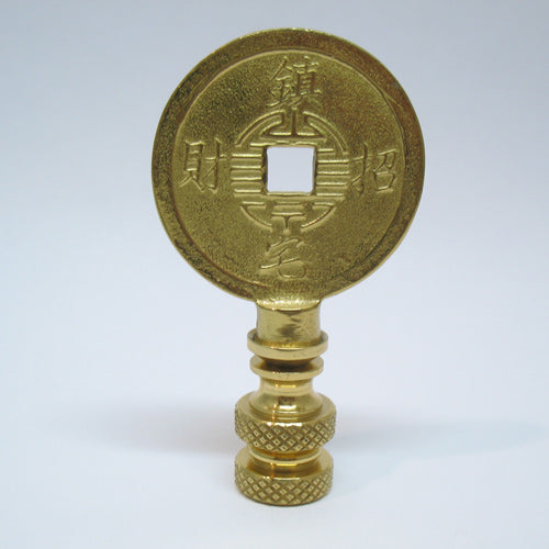 Finial Brass Asian Coin