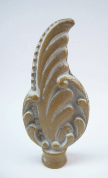 Finial:  Symbolic Feather. 3 1/4" overall