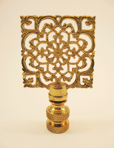 Finial:  Square Filigree.  2 1/2" overall