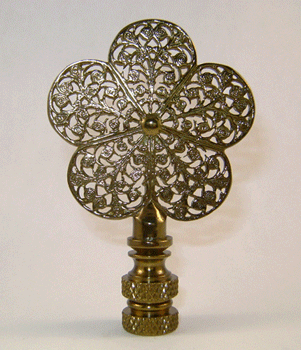 Finial:  Filigree Flower 3" overall