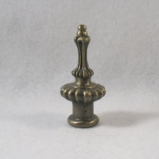 Lamp Finial:  Fancy Spindle Dark Metal