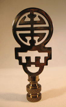 Finial:  Double Ant. Brass Symbol.