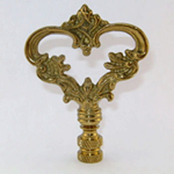 Finial:  Fancy Ornate Loop.  3 1/4 " overall