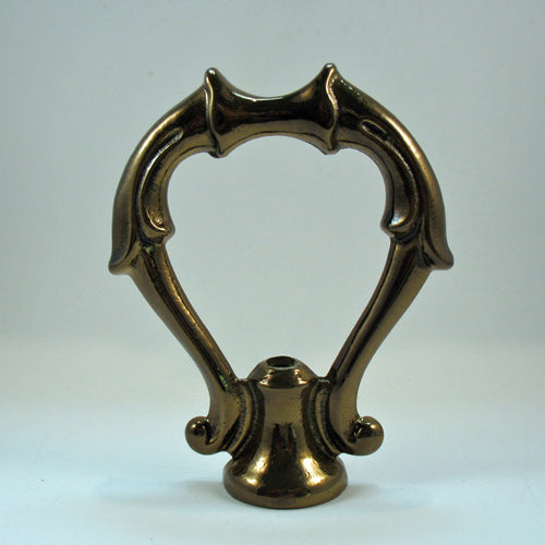Lamp Finial Large Antiqued Brass Fancy Loop – LampFinials.com
