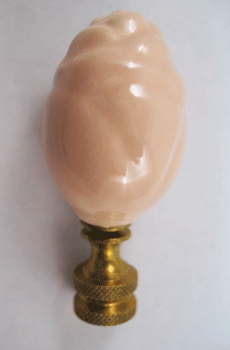 Finial:  Light Flesh Pink Rose Bud. 2 1/2" overall