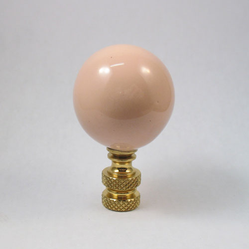 Lamp Finial:  Flesh Pink Ceramic Sphere Ball