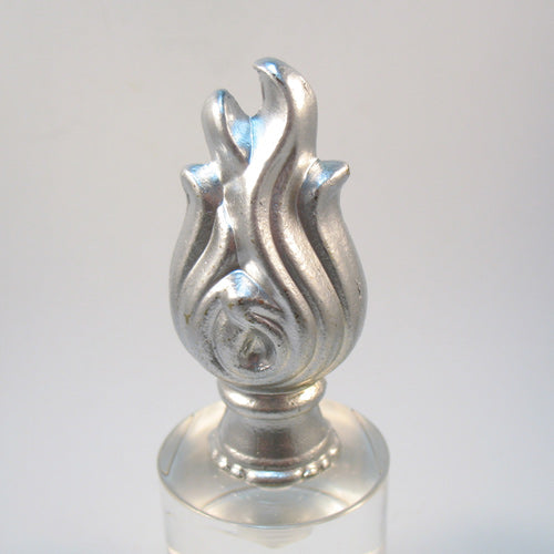 Lamp Finial  Silver Painted Flame