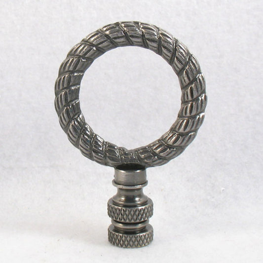 Lamp Finial: Dark Pewter Twisted Loop