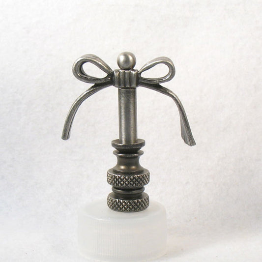 Lamp Finial, Dark Pewter Bow