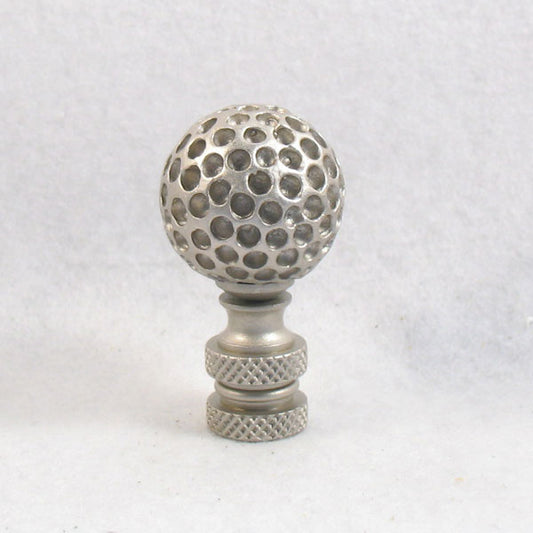 Lamp Finial:  Pewter Finish "Golf Ball"