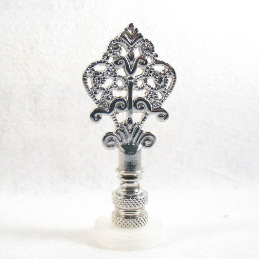 Lamp Finial;  Chrome Filigree Arrow