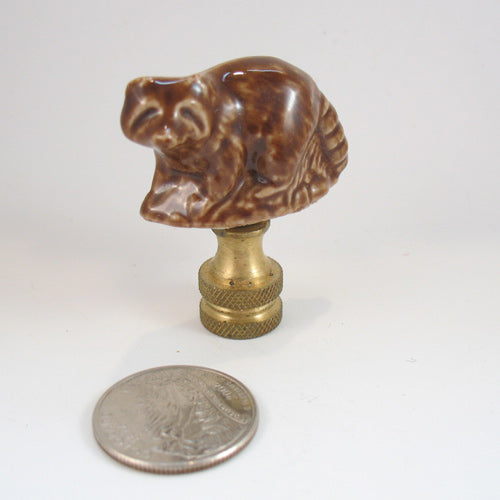 Lamp Finial Wade Raccoon Brown Ceramic